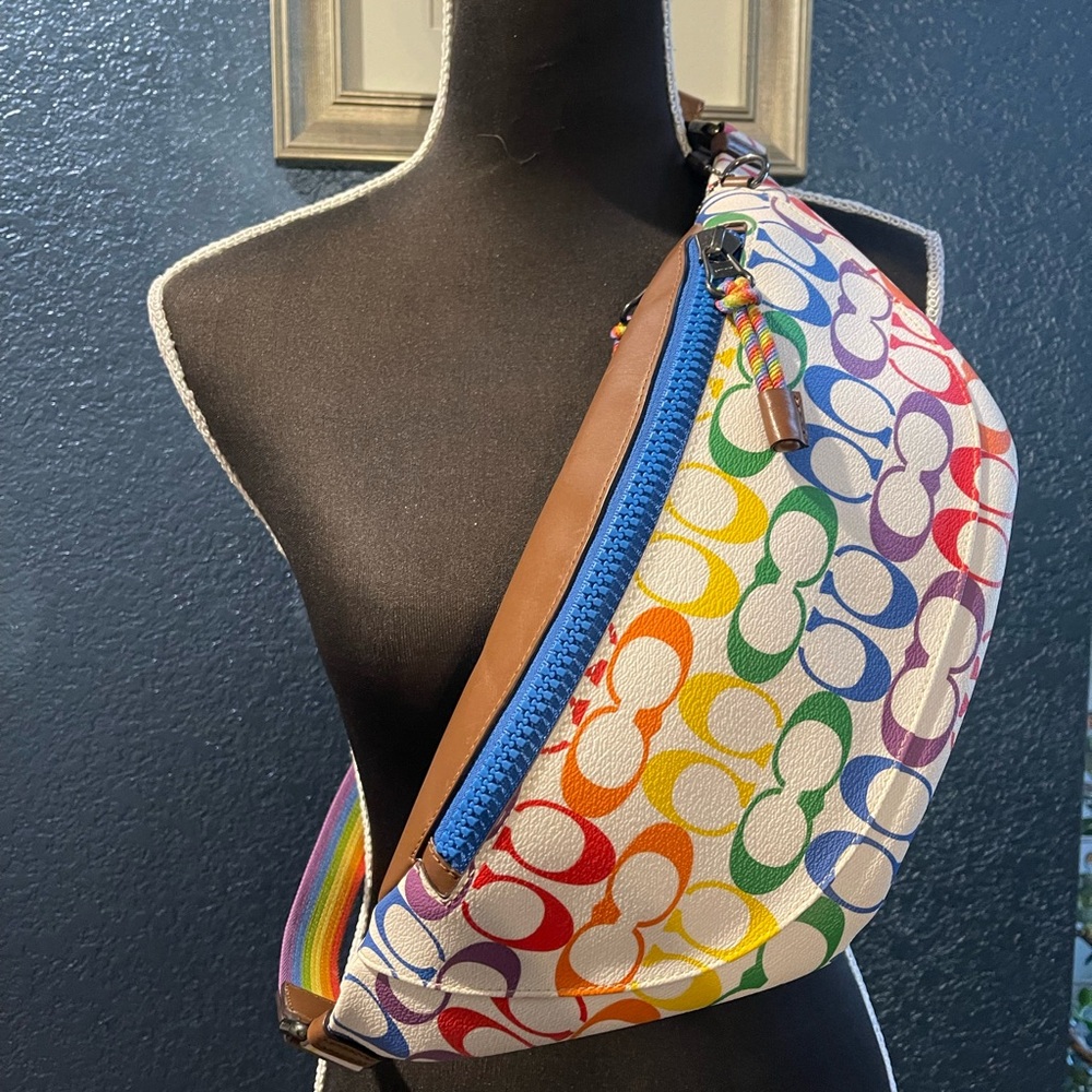 Authentic PRIDE coach rainbow bum bag.  Like new!